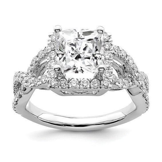 14K White Gold Princess Cut 2.51 Cttw VVS2/E Certified (LG635488368) Lab  Grown Diamond Engagement Ring